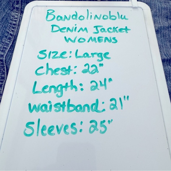 Bandolino Blu Women’s Bette Denim Jacket Size Large Blue Button Front Faded - Picture 6 of 6